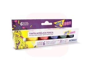 Tinta Acrílica Fosca 6 Cores 15ml Art Teen - Acrilex