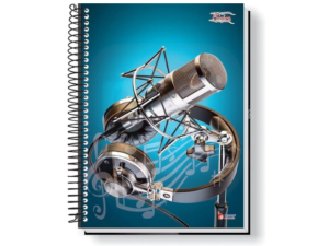 Caderno Espiral 1/4 Capa Dura Musica Vertical