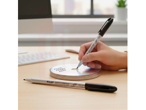 Caneta Marcador Permanente Pilot 2.0 Preta – Para CD/DVD e Superfícies Lisas